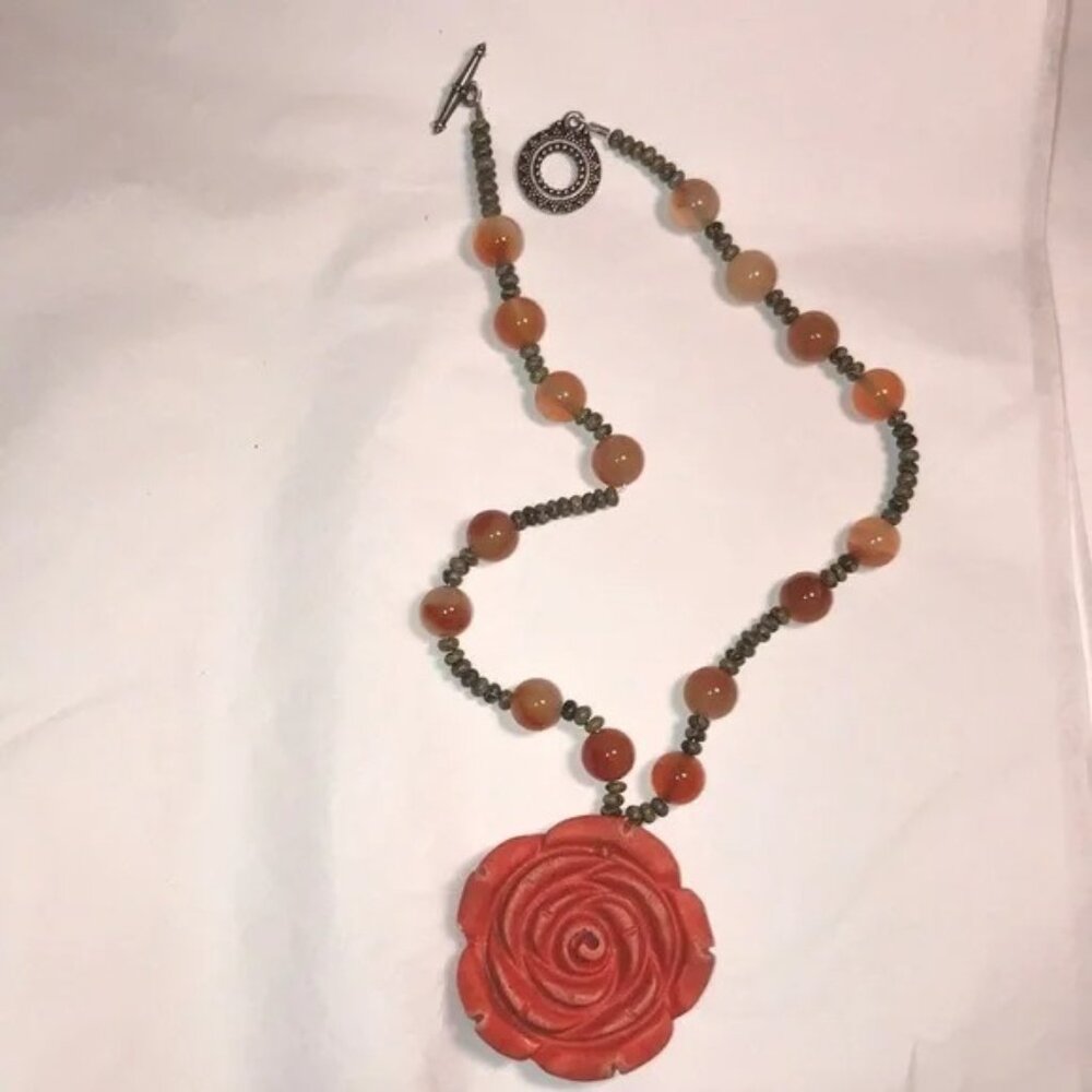 Orange Flower Necklace - image 1